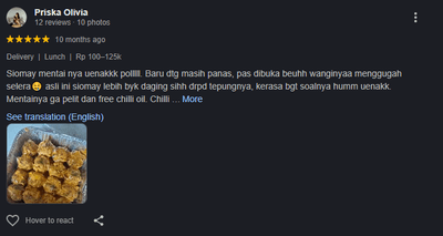 Testimoni pelanggan Siomay Bucin 5