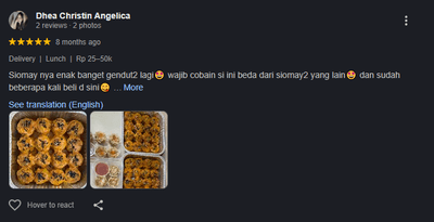 Testimoni pelanggan Siomay Bucin 8